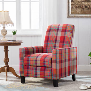 Red discount plaid chair